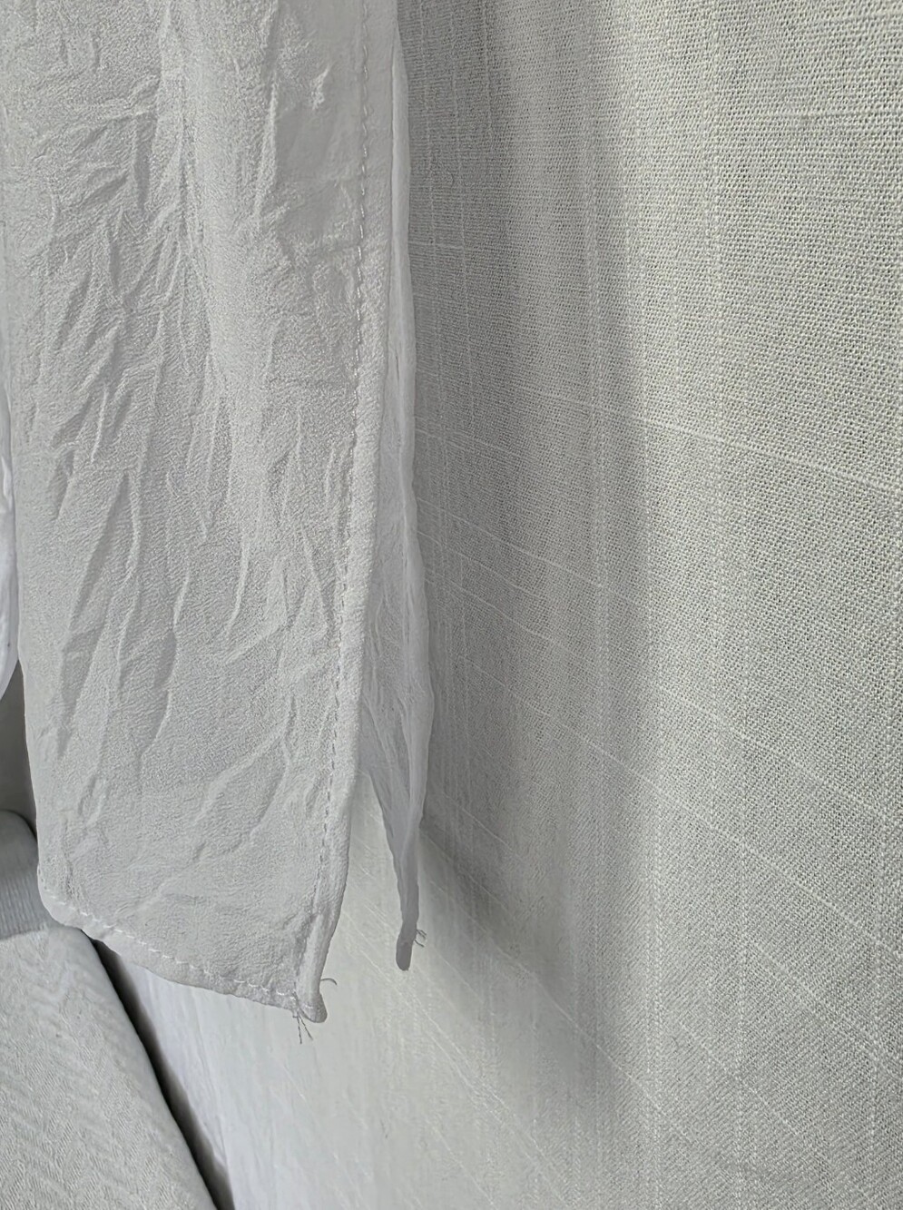 Gitane White Sheer Women's Button Up Blouse Tunic Top Size L Made in Canada - Picture 7 of 16